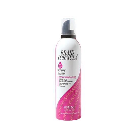 Ebin New York Braid Formula Setting Mousse With Sweet Almond Oil 354ml / RED