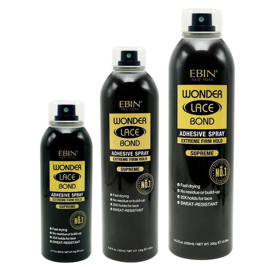 Ebin New York Wonder Lace Bond Adhesive Spray Extreme Firm Hold Supreme 80ml