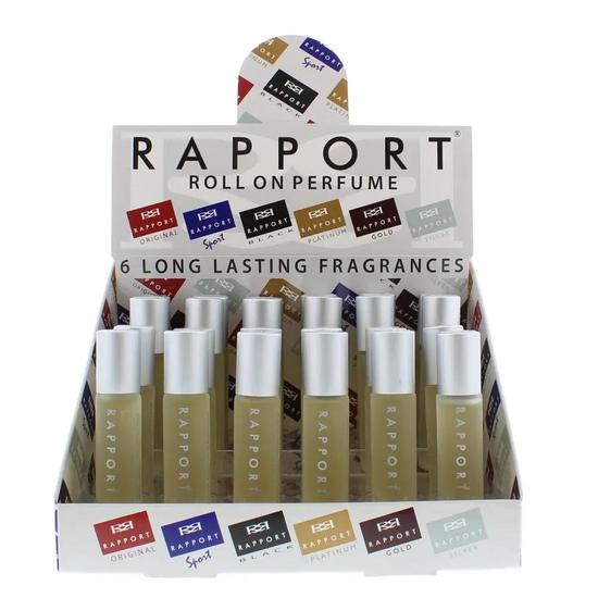 Eden Classics Rapport Silver Roll On Perfume Display Unit 24pcs 10ml