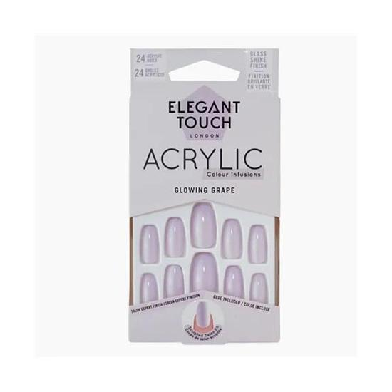 Elegant Touch Acrylic Glowing Grape 24 Nails