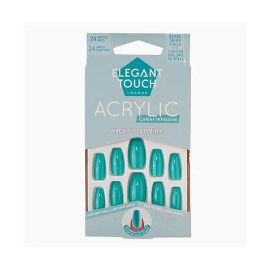 Elegant Touch Acrylic Magnificent Mint 24 Nails