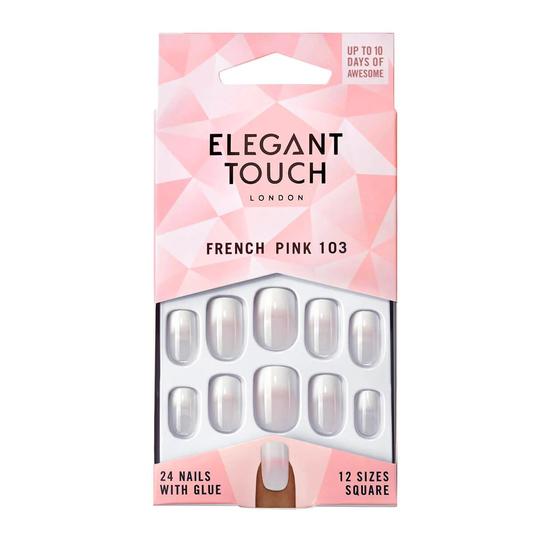 Elegant Touch French Nails Pink 103 Medium Square Shape