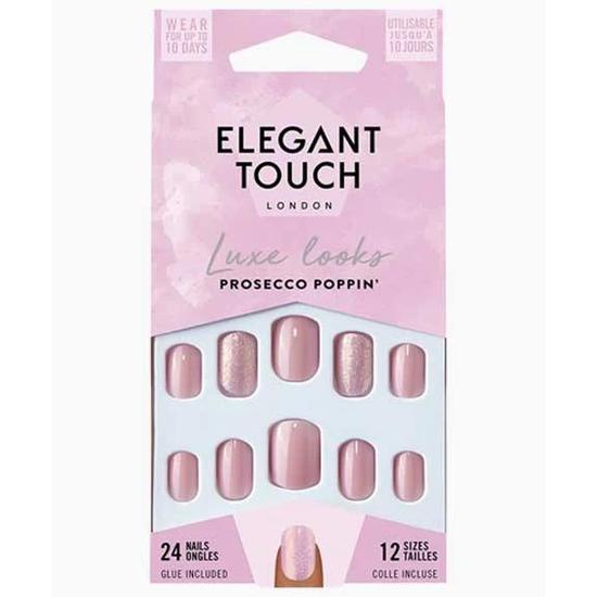 Elegant Touch Luxe Looks Prosecco Poppin Nails With Glue 24 Nails