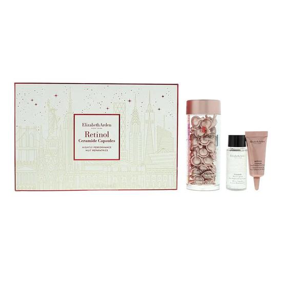 Elizabeth Arden Retinol Gift Set: Retinol Ceramide Capsules 60pcs Retinol Ceramide Eye Cream 5ml Ceramide Micro Capsules Essence 10ml 3 Piece