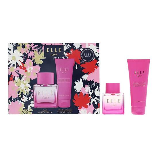 Elle Fleur Gift Set: Eau De Parfum 100ml Body Lotion 100ml 2 Piece