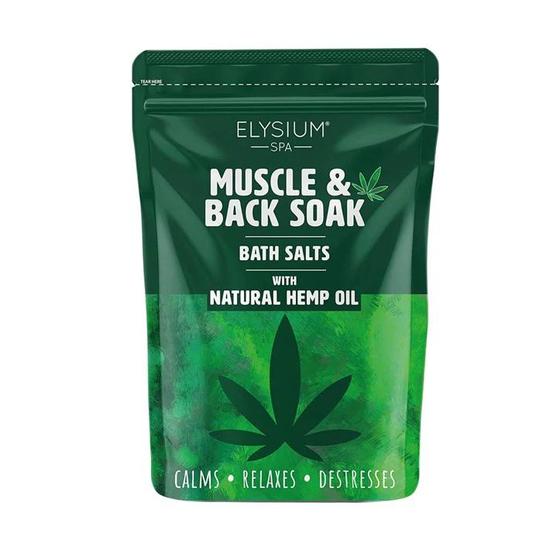 Elysium Spa Muscle & Back Soak Bath Salts With Natural Hemp Oil 450g