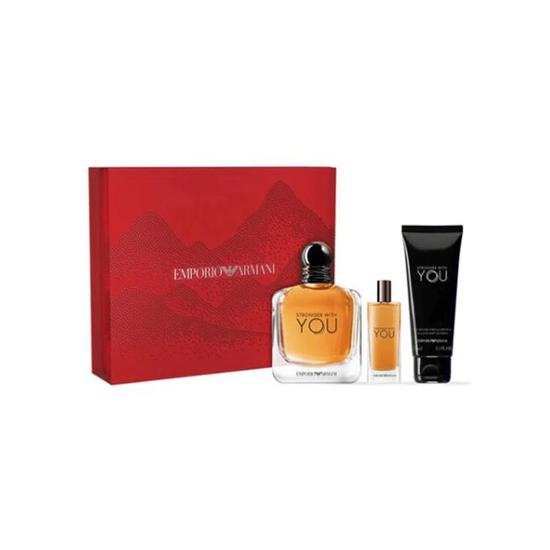 Emporio Armani Stronger With You Eau De Toilette Men's Aftershave Gift Set Spray 100ml With Shower Gel & 15ml Eau De Toilette