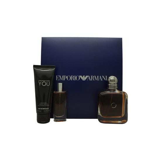 Emporio Armani Stronger With You Gift Set 100ml Eau De Toilette + 15ml Eau De Toilette + 75ml Shower Gel