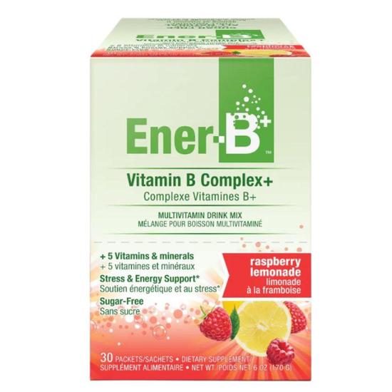 Ener-Life Ener-C Ener-B Vitamin B Complex+ Raspberry Lemonade Sachets 30 Sachets