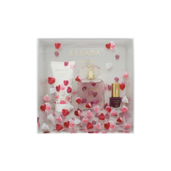 Escada Celebrate N.O.W. Gift Set 50ml Eau De Parfum + 50ml Body Milk + 4.5ml Nail Polish