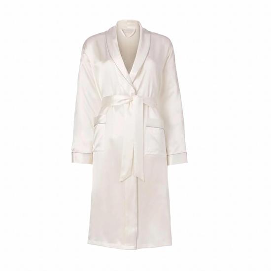 ESPA Lunar Silk Robe L/XL Pearl White Imperfect Box