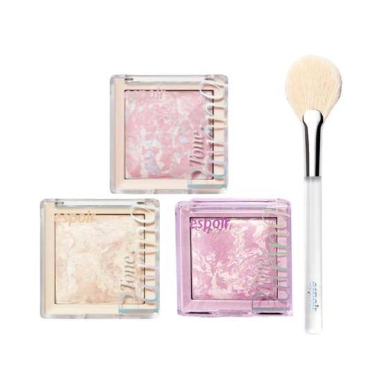 espoir Tone Pairing Highlighter + Brush Set #1 SEASHELL 9.6g