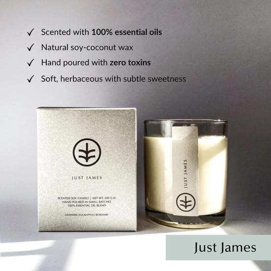 Ethical Bedding Non-Toxic Organic Candle Hand Poured Just James / Small 70g