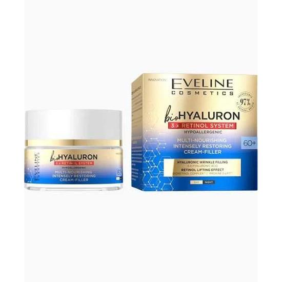 Eveline Bio Hyaluron 3xretinol System Multi Nourishing Cream Filler 60 Plus 50ml