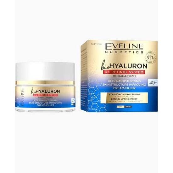 Eveline Bio Hyaluron 3xretinol System Ultra Moisturising Cream Filler 40 Plus 50ml