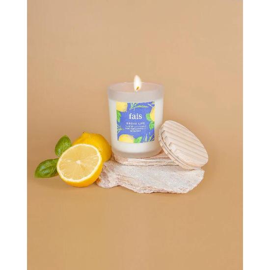 Fais Grove Life Scented Soy Candle Lemongrass + Basil + Bergamot