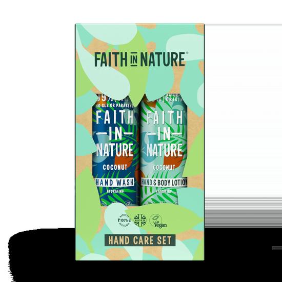 Faith in Nature Hand Care Set Coconut Hand Wash & Hand & Body Lotion 400ml