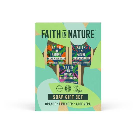 Faith in Nature Soap Gift Set Orange, Lavender & Aloe Vera 100g