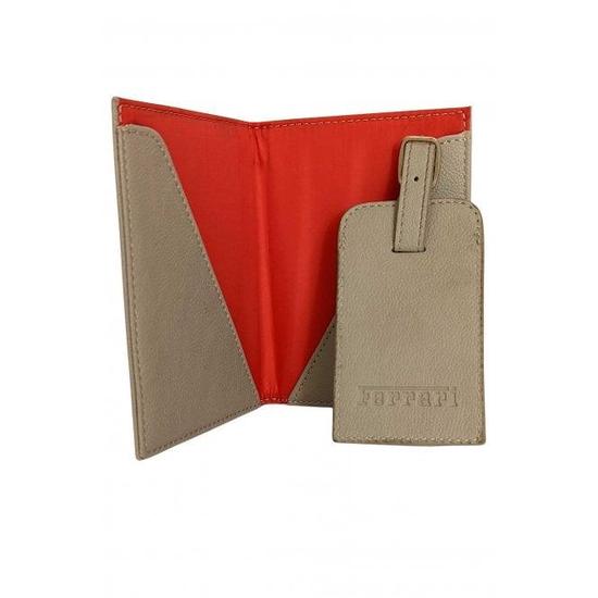 Ferrari Fragrance Travel Kit Passport Holder & Luggage Tag Grey