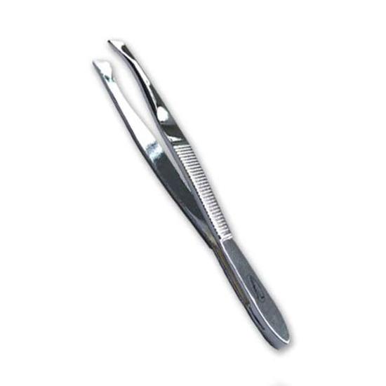 Fine Lines UK Chrome Angled Tweezers 202 08 Silver