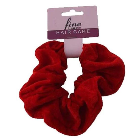 Fine Lines UK Ponytail Velvet Scrunchie 6012 LC Red Large