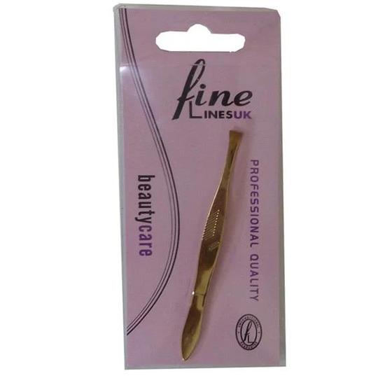 Fine Lines UK Tweezers Gold Plated Steel Ref 211-09