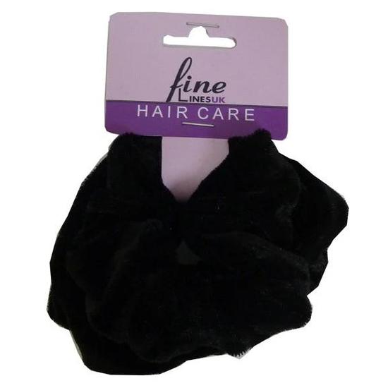 Fine Lines UK Velvet Ponytail Scrunchies 6012 B Black 2 pcs