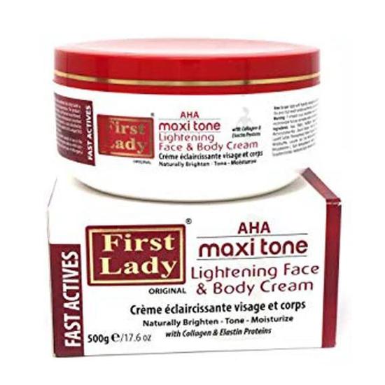 First Lady AHA Maxi Tone Lightening Face & Body Cream 500g