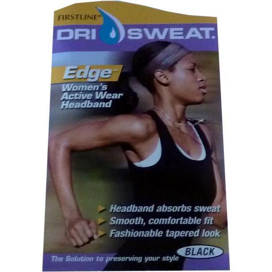 Firstline Dri Sweat Edge Womens Active Wear Headband Black
