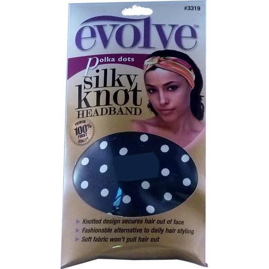 Firstline Evolve Polka Dot Silky Knot Headband Black