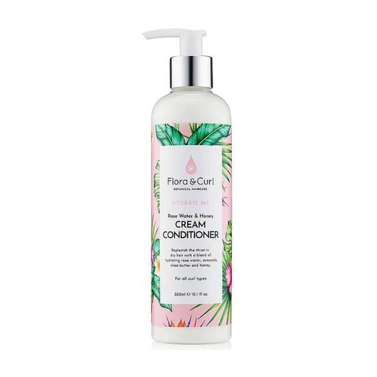 Flora & Curl Hydrate Me Rose Water & Honey Cream Conditioner For All Curl Types 300ml