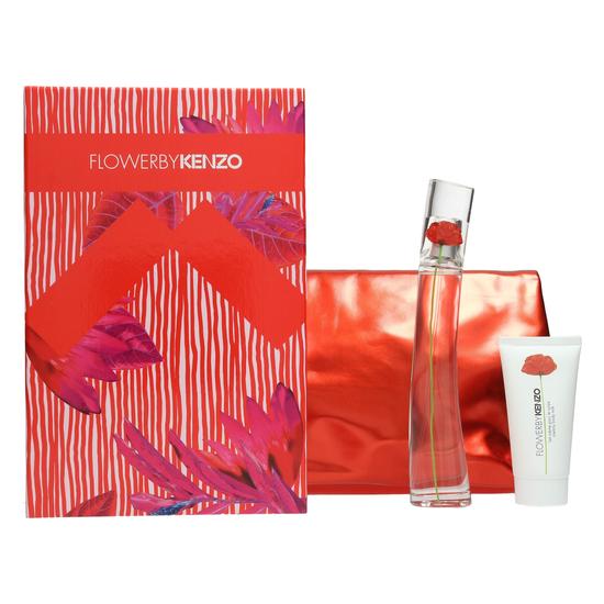 Flower By Kenzo Gift Set 100ml Eau De Parfum + 10ml Eau De Parfum + 75ml Body Lotion