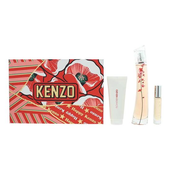 Flower By Kenzo Ikebana Sakura Eau De Parfum Gift Set 3 Piece