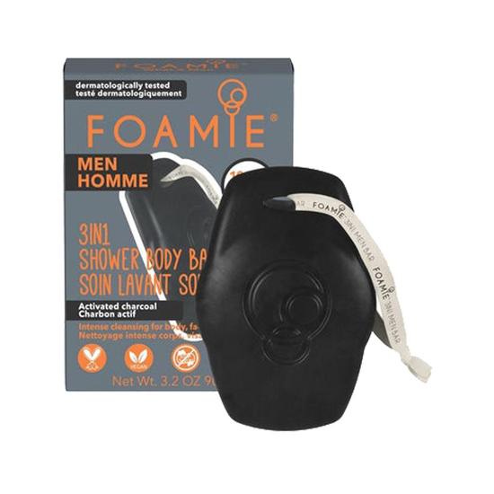 Foamie Men 3 In 1 Intense Cleansing Shower Bar With Activated Charcoal