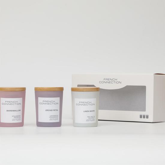French Connection Pastel Collection Trio Of Candles Gift Set 3 50g