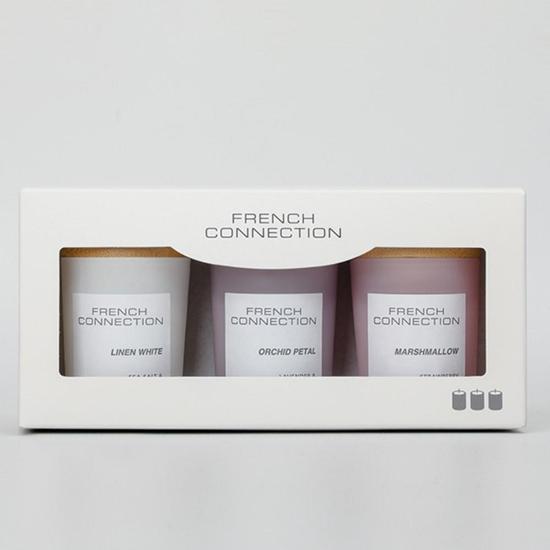 French Connection Pastel Range Trio Of Candles Gift Set 3 50g