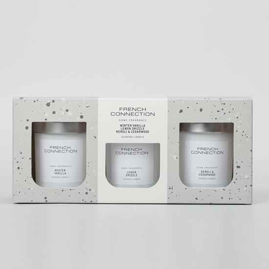 French Connection White Collection Trio Of Candles Gift Set 3 x 52g