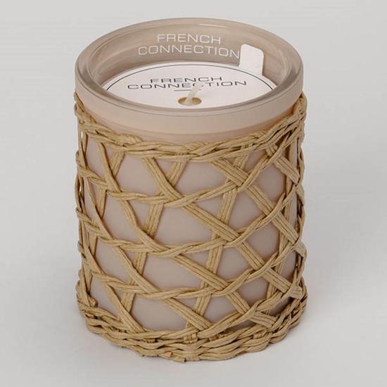 French Connection Woven Detail Stone Bergamot & Jasmine Candle 200g