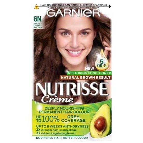 Garnier Nutrisse Creme Permanent Nourishing Hair Colour 6n Nude Light Brown