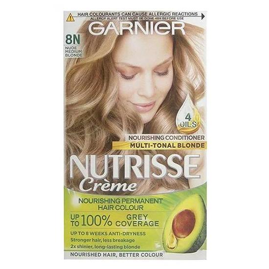 Garnier Nutrisse Creme Permanent Nourishing Hair Colour 8n Nude Medium Blonde