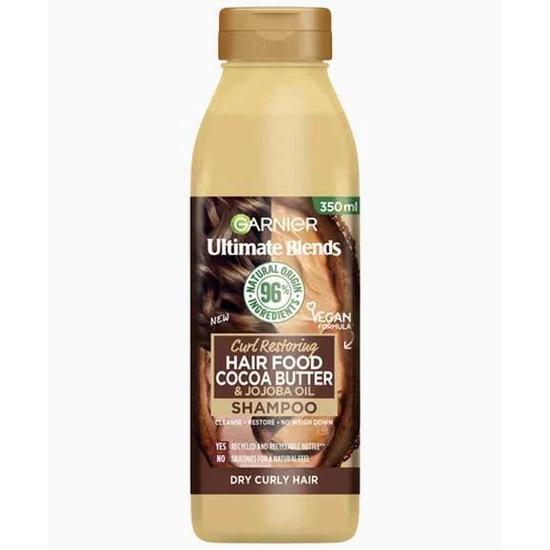 Garnier Ultimate Blends Curl Restoring Cocoa Butter & Jojoba Oil Hair Food Shampoo 350ml