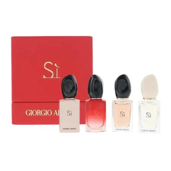 Giorgio Armani Miniatures Women's Gift Set Si Eau De Toilette + Si Intense Eau De Parfum + Si Fiori Eau De Parfum + Si Passione Eau De Parfum 4 x 7ml