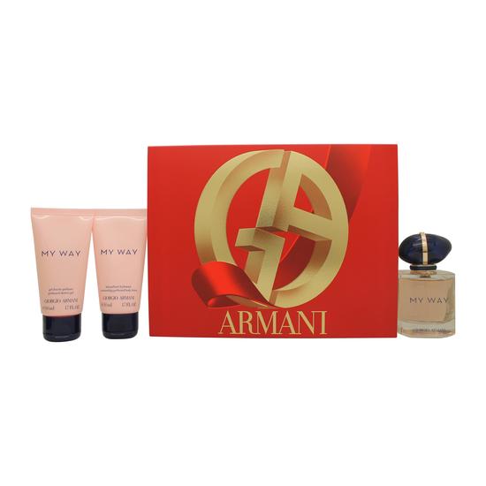 Giorgio Armani My Way Gift Set 50ml Eau De Parfum + 50ml Body Lotion + 50ml Shower Gel