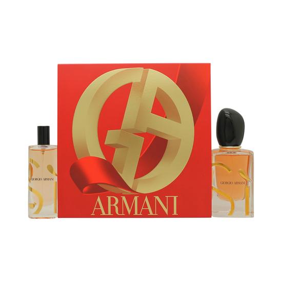 Giorgio Armani Si Eau De Parfum Intense Gift Set 100ml Eau De Parfum + 15ml Eau De Parfum + 50ml Body Lotion