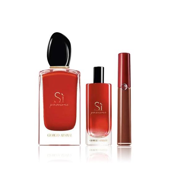 Giorgio Armani Si Passione Gift Set Eau De Parfum 100ml + Eau De Parfum 15ml + Lipstick 1.5ml