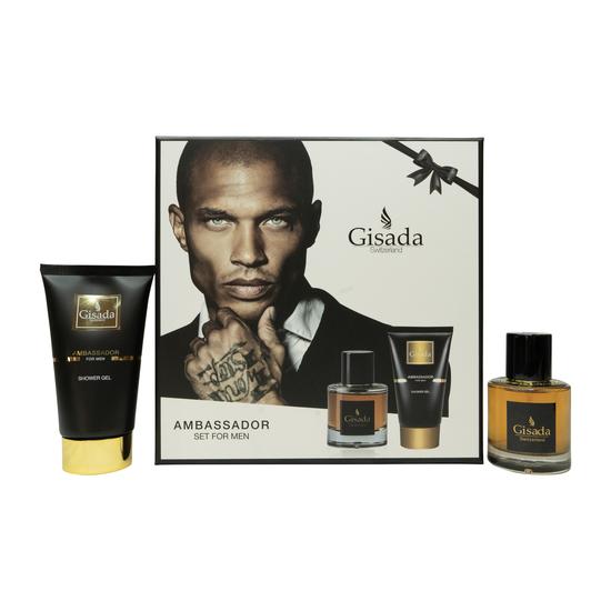 Gisada Ambassador Men Gift Set 50ml Eau De Parfum + 100ml Shower Gel