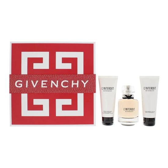 GIVENCHY L'Interdit Gift Set: Eau De Parfum 80ml Body Lotion 75ml Shower Gel 75ml 3 Piece