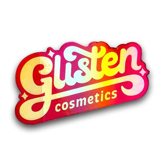 Glisten Cosmetics Glisten Pink Logo Sticker Holographic