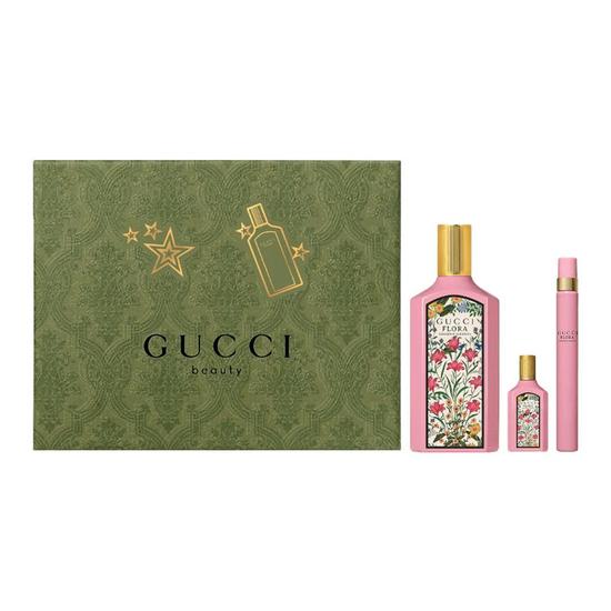 Gucci Flora Gorgeous Gardenia Eau De Parfum Women's Perfume Gift Set 100ml With 10ml Pen Spray + 5ml Eau De Parfum