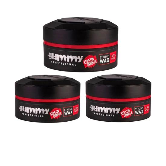 Gummy Hair Wax Ultra Hold Professional Styling Gel Red 3 Pack